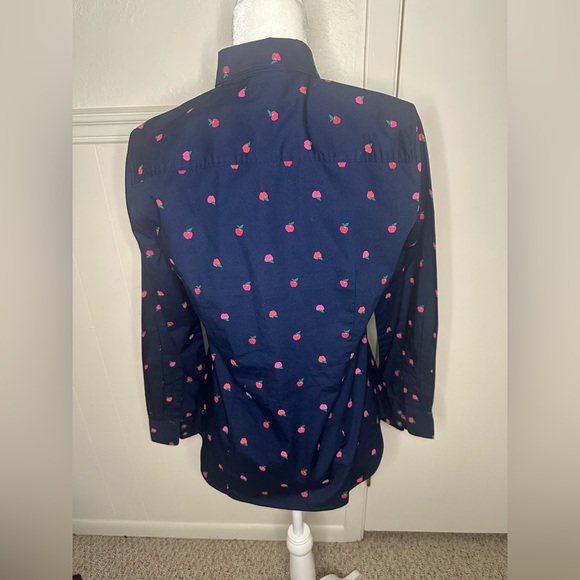 J.Crew Apple Print Button Down top size MP - Picture 5 of 12